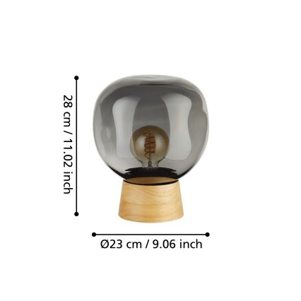 Eglo - Namizna svetilka 1xE27/40W/230V dimna