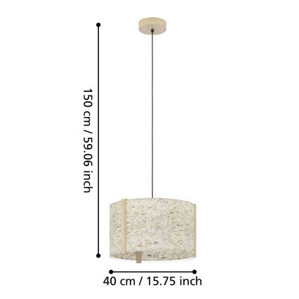 Eglo - Lestenec na vrvici 1xE27/25W/230V bež