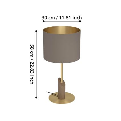 Eglo - Namizna svetilka 1xE27/40W/230V rjava/zlata