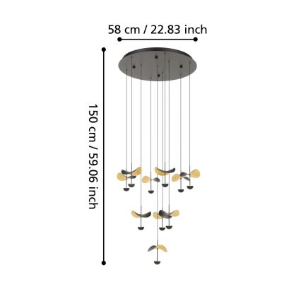 Eglo - LED Zatemnitveni lestenec na vrvici 10xLED/2,3W/230V 3000K pr. 58 cm