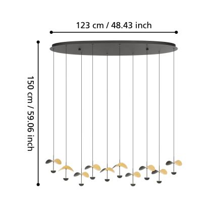Eglo - LED Zatemnitveni lestenec na vrvici 10xLED/2,3W/230V 3000K