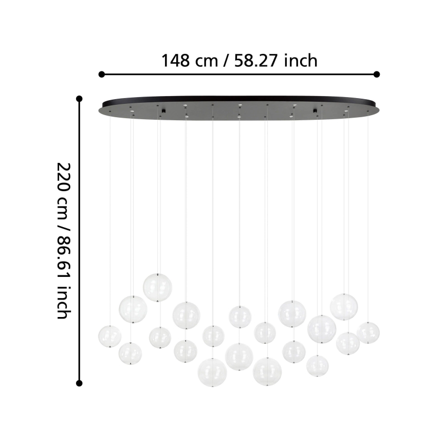 Eglo - LED Zatemnitveni lestenec na vrvici 8xLED/4,2W/230V 3000K prozorna