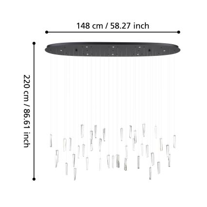 Eglo - LED Zatemnitveni lestenec na vrvici 8xLED/4,2W/230V 3000K prozorna
