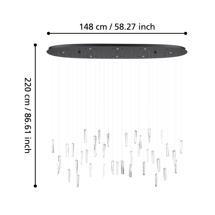 Eglo - LED Zatemnitveni lestenec na vrvici 8xLED/4,2W/230V 3000K prozorna
