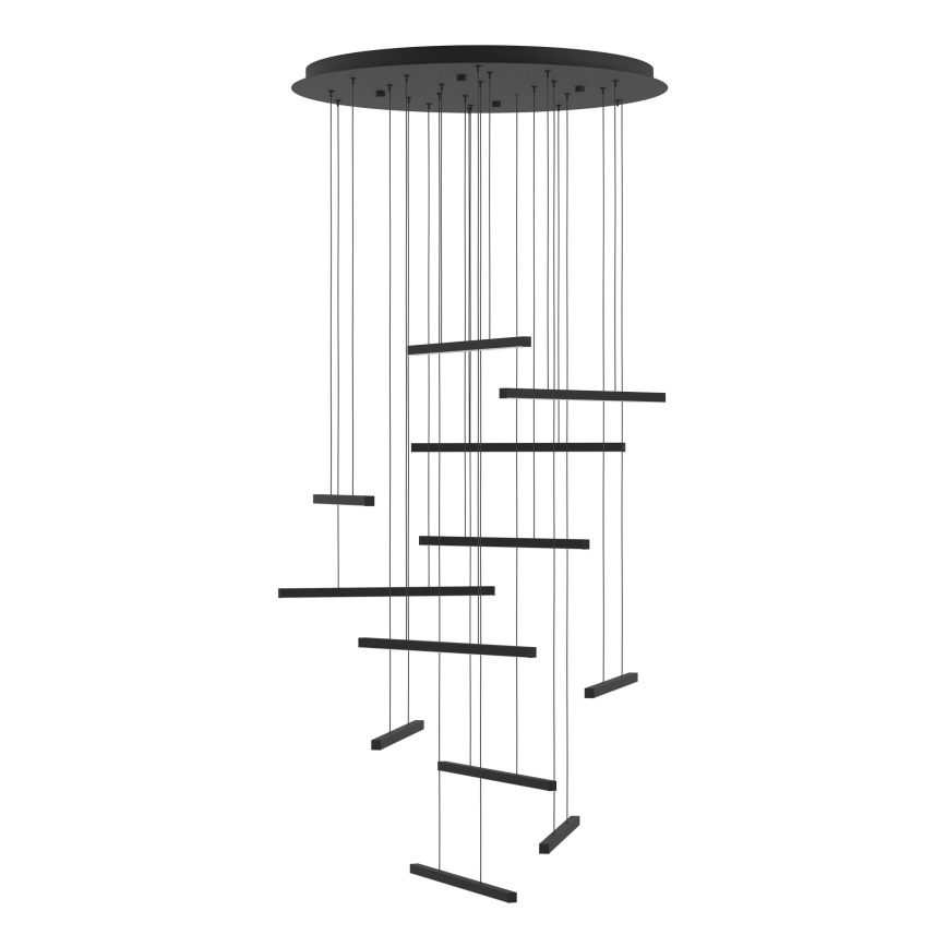 Eglo - LED Zatemnitveni lestenec na vrvici 12xLED/8,4W/230V 3000K črna