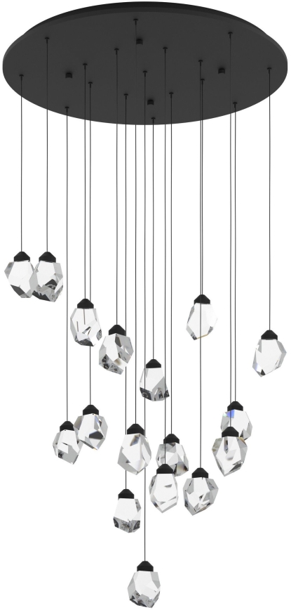 Eglo 390357 - LED Zatemnitveni lestenec na vrvici SINDICAT 17xLED/3W/230V črna/prozorna