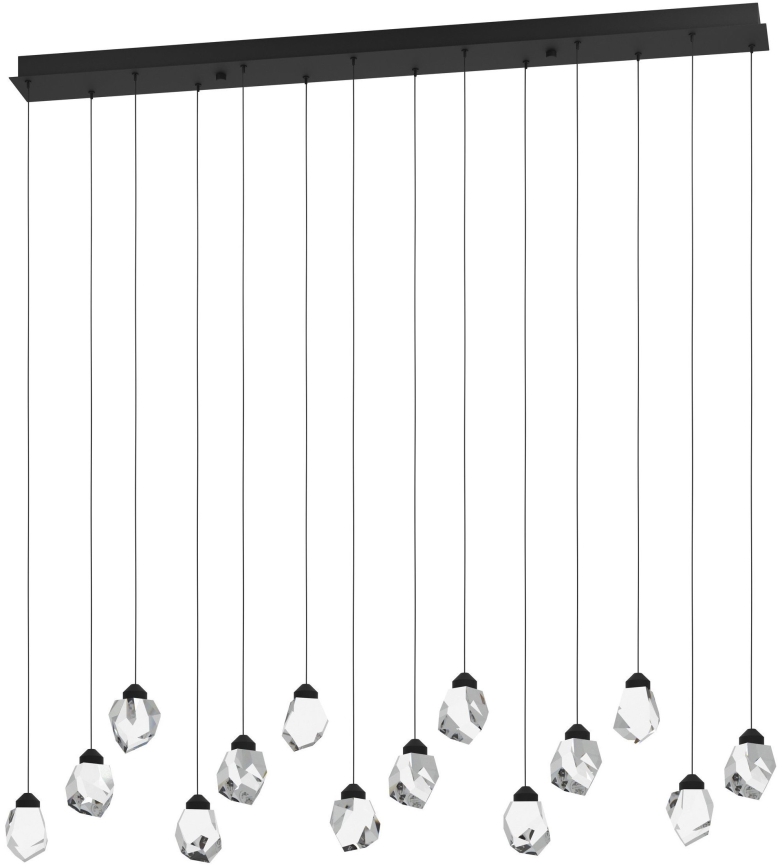 Eglo 390358 - LED Zatemnitveni lestenec na vrvici SINDICAT 14xLED/3W/230V črna/prozorna