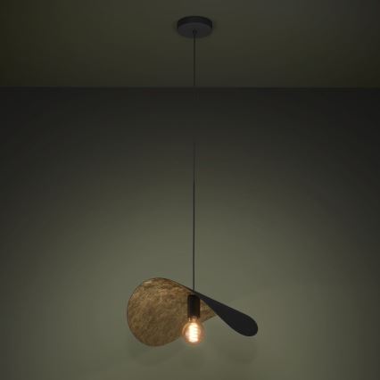 Eglo - Lestenec na vrvici 1xE27/40W/230V 53 cm črna/zlata