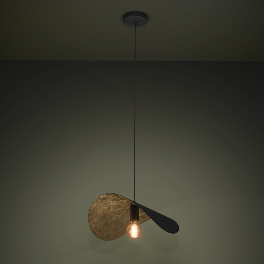 Eglo - Lestenec na vrvici 1xE27/40W/230V 53 cm črna/zlata