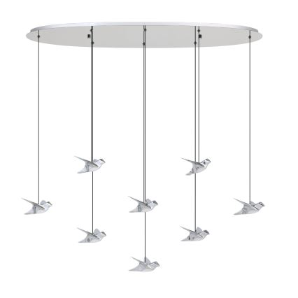 Eglo - LED Zatemnitveni lestenec na vrvici 8xLED/4,2W/230V 3000K sijajni krom