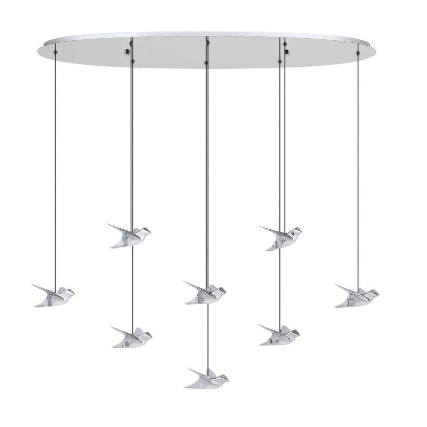 Eglo - LED Zatemnitveni lestenec na vrvici 8xLED/4,2W/230V 3000K sijajni krom