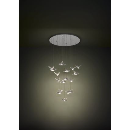 Eglo - LED Zatemnitveni lestenec na vrvici 17xLED/3W/230V 3000K sijajni krom
