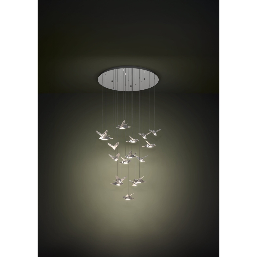 Eglo - LED Zatemnitveni lestenec na vrvici 17xLED/3W/230V 3000K sijajni krom