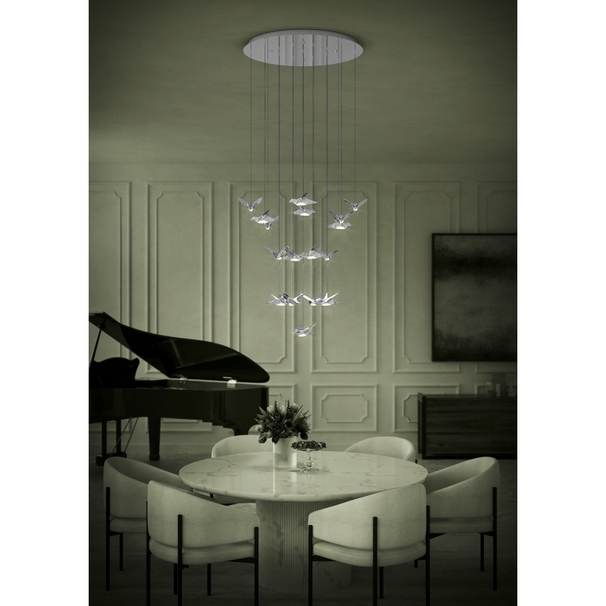 Eglo - LED Zatemnitveni lestenec na vrvici 17xLED/3W/230V 3000K sijajni krom