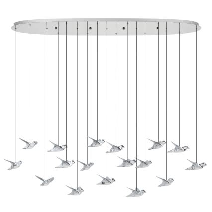 Eglo - LED Zatemnitveni lestenec na vrvici 17xLED/3W/230V 3000K sijajni krom