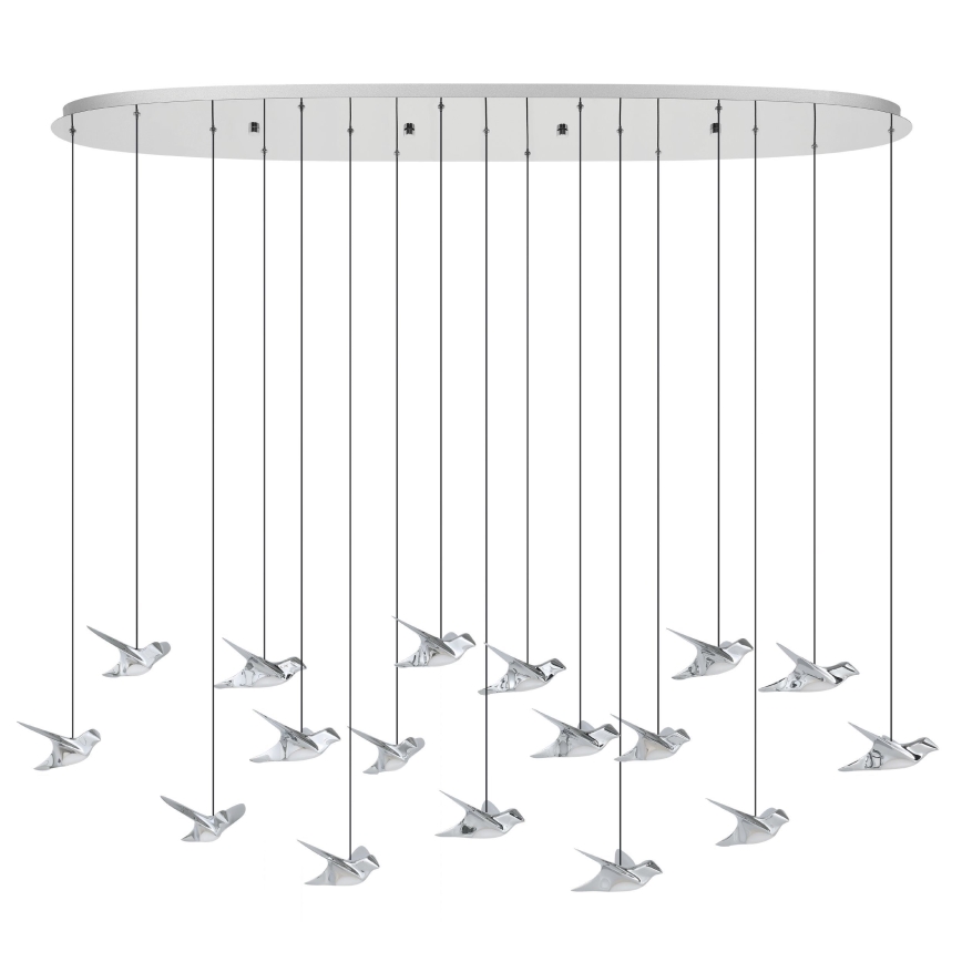 Eglo - LED Zatemnitveni lestenec na vrvici 17xLED/3W/230V 3000K sijajni krom