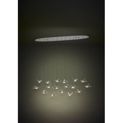 Eglo - LED Zatemnitveni lestenec na vrvici 17xLED/3W/230V 3000K sijajni krom