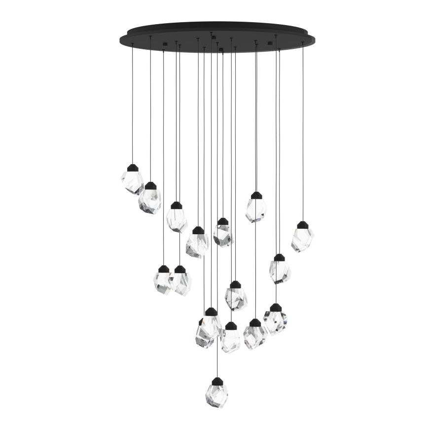 Eglo - LED Zatemnitveni lestenec na vrvici 17xLED/3W/230V 3000K črna/prozorna