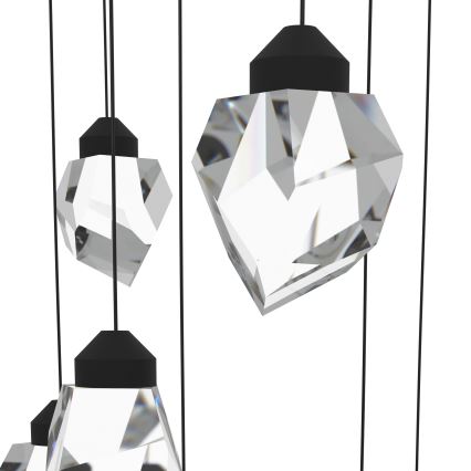 Eglo - LED Zatemnitveni lestenec na vrvici 14xLED/3W/230V 3000K črna/prozorna