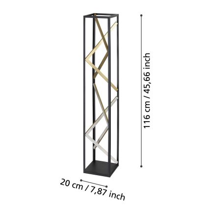 Eglo - LED Zatemnitvena talna svetilka LED/23W/230V 2700-6500K črna/zlata + Daljinski upravljalnik
