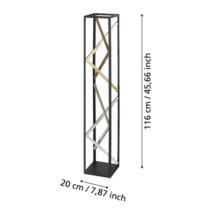Eglo - LED Zatemnitvena talna svetilka LED/23W/230V 2700-6500K črna/zlata + Daljinski upravljalnik
