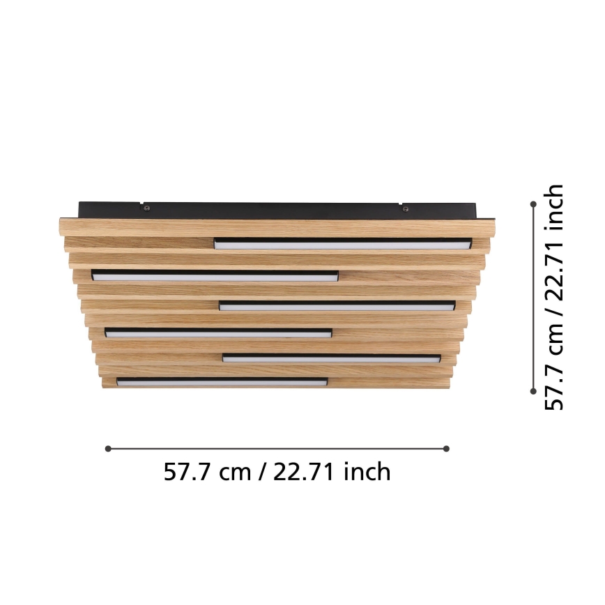 Eglo - LED Zatemnitvena stropna svetilka 6xLED/8,5W/230V 3000K 57,5x57,5 cm rjava