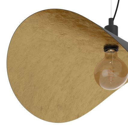 Eglo - Lestenec na vrvici 1xE27/40W/230V 80 cm črna/zlata