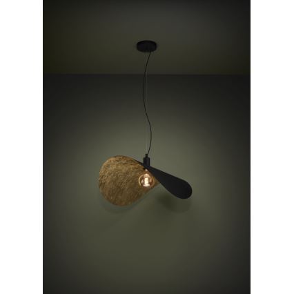 Eglo - Lestenec na vrvici 1xE27/40W/230V 80 cm črna/zlata