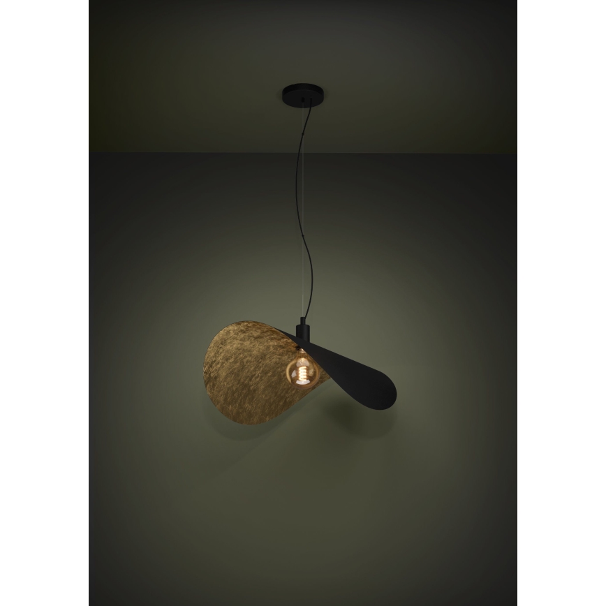 Eglo - Lestenec na vrvici 1xE27/40W/230V 80 cm črna/zlata
