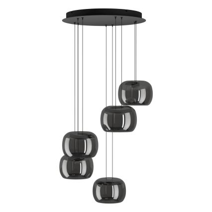 Eglo - LED zatemnljiv lestenec na kablu 5xLED/5,8W/230V črna/dimna