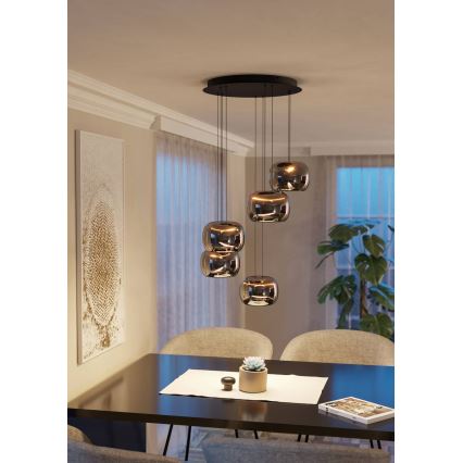 Eglo - LED zatemnljiv lestenec na kablu 5xLED/5,8W/230V črna/dimna