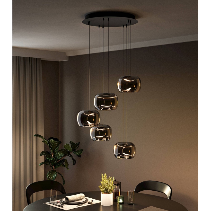 Eglo - LED zatemnljiv lestenec na kablu 5xLED/5,8W/230V črna/dimna