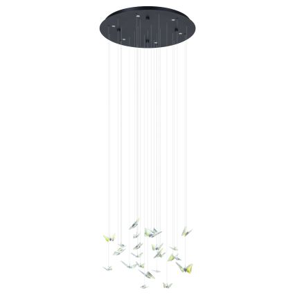 Eglo - LED zatemljiv lestenec na kablu 6xLED/4,2W/230V črna/prozorna