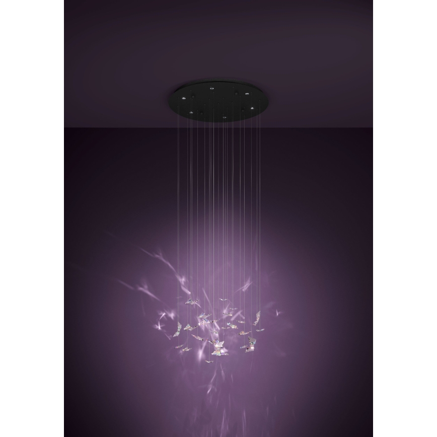 Eglo - LED zatemljiv lestenec na kablu 6xLED/4,2W/230V črna/prozorna