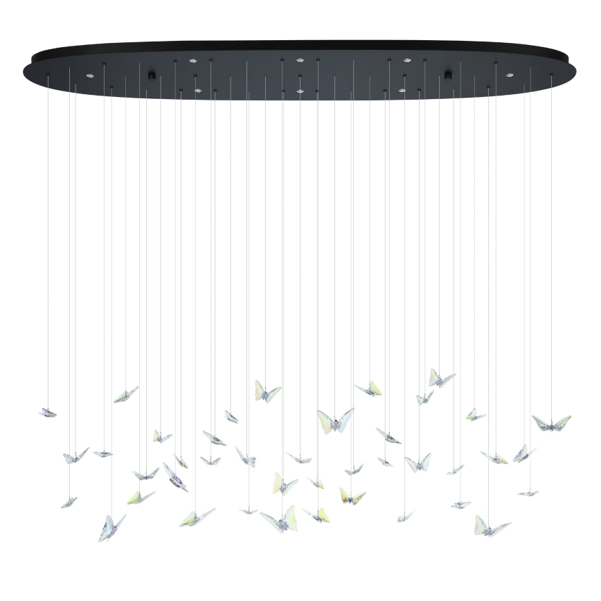 Eglo - LED zatemljiv lestenec na kablu 8xLED/4,2W/230V črna/prozorna