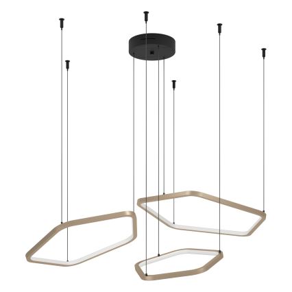 Eglo - Zatemnjiva LED viseča svetilka na kablu LED/50W/230V iz medenine + z daljinskim upravljalnikom