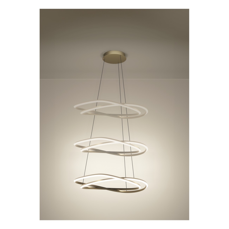 Eglo - zatemljiv viseči LED lestenec na kablu LED/60W/230V 2200-6500K zlati + daljinski upravljalnik