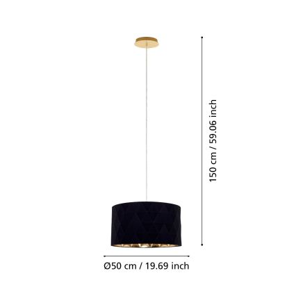Eglo 39224 - Viseči lestenec na jekleni vrvici DOLORITA 3xE27/60W/230V