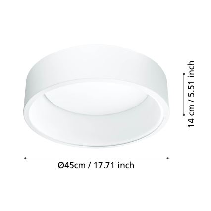 Eglo - LED Zatemnitvena stropna svetilka 1 LED/25,5W/230V
