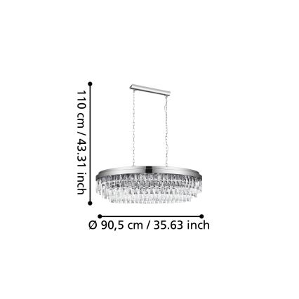 Eglo - Lestenec na verigi 10xE14/40W/230V krom