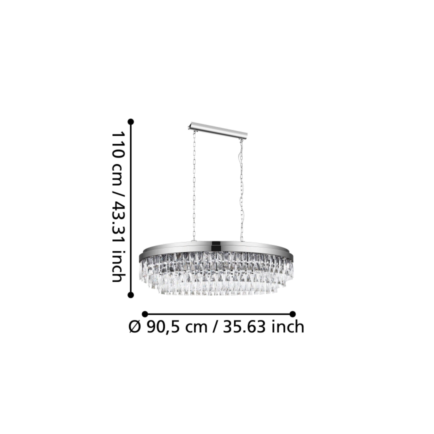 Eglo - Lestenec na verigi 10xE14/40W/230V krom