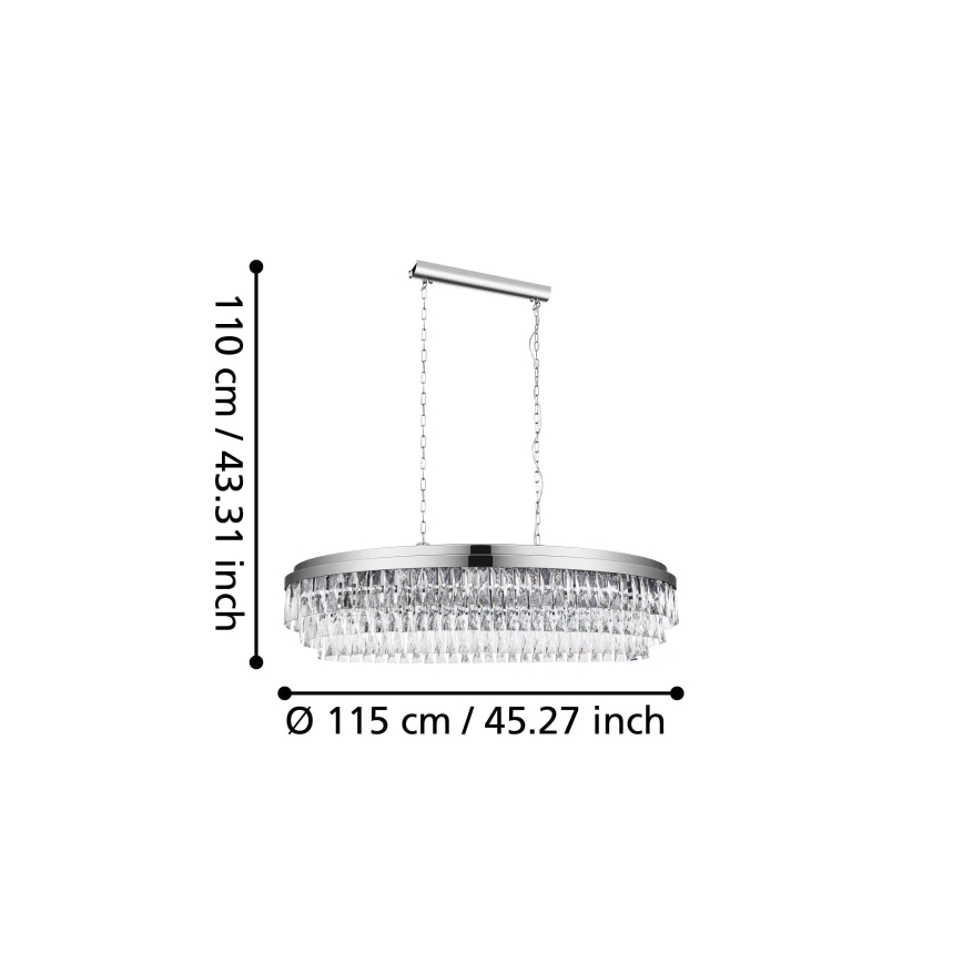 Eglo - Lestenec na verigi 13xE14/40W/230V krom
