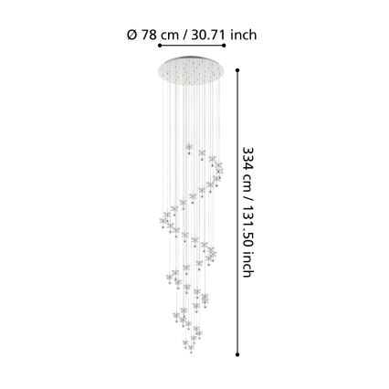 Eglo - LED Zatemnitveni lestenec na vrvici 40xLED/1,8W/230V