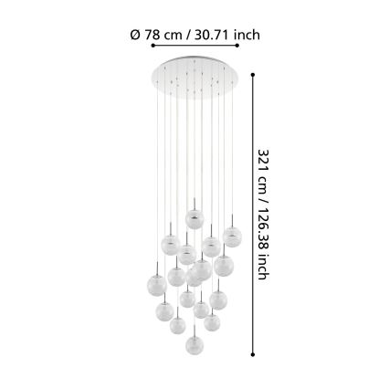 Eglo - LED Zatemnitveni lestenec na vrvici 17xLED/5W/230V