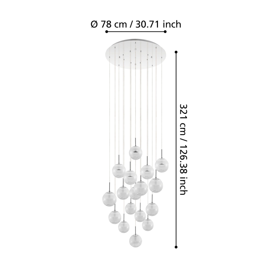 Eglo - LED Zatemnitveni lestenec na vrvici 17xLED/5W/230V