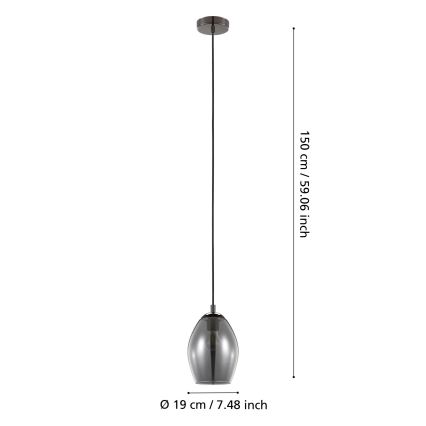 Eglo - Lestenec na vrvici 1xE27/60W/230V dimna