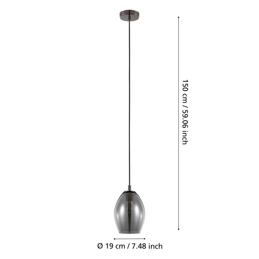 Eglo - Lestenec na vrvici 1xE27/60W/230V dimna