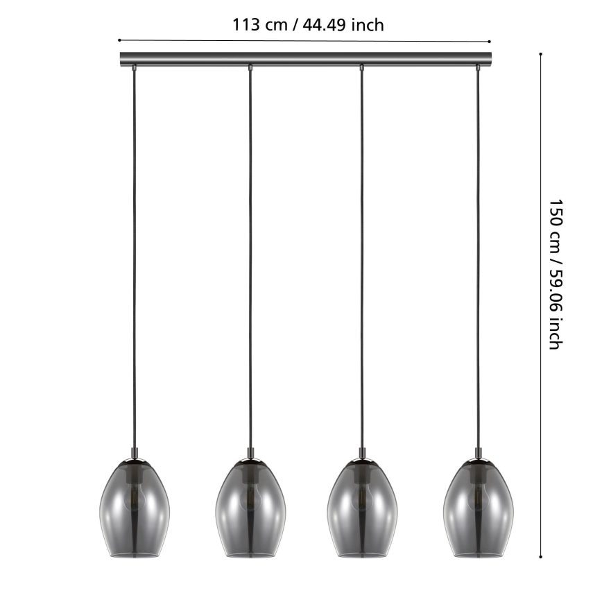 Eglo - Lestenec na vrvici 4xE27/60W/230V dimna