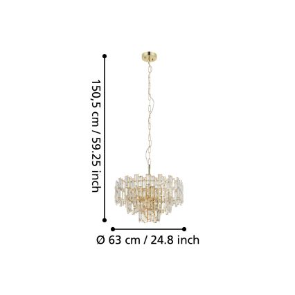 Eglo - Lestenec na verigi 10xE14/25W/230V d. 63 cm