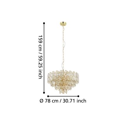 Eglo - Lestenec na verigi 10xE14/25W/230V d. 78 cm